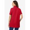 Woman Within Plus Size Perfect Short-Sleeve Polo Shirt(Classic Red)