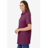 Woman Within Plus Size Perfect Short-Sleeve Polo Shirt(Deep Claret)