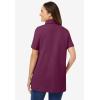Woman Within Plus Size Perfect Short-Sleeve Polo Shirt(Deep Claret)