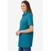 Woman Within Plus Size Perfect Short-Sleeve Polo Shirt(Deep Teal)