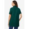 Woman Within Plus Size Perfect Short-Sleeve Polo Shirt(Emerald Green)