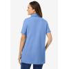 Woman Within Plus Size Perfect Short-Sleeve Polo Shirt(French Blue)