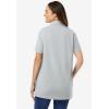 Woman Within Plus Size Perfect Short-Sleeve Polo Shirt(Heather Grey)