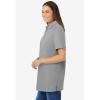 Woman Within Plus Size Perfect Short-Sleeve Polo Shirt(Medium Heather Grey)