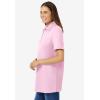 Woman Within Plus Size Perfect Short-Sleeve Polo Shirt(Pink)