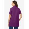 Woman Within Plus Size Perfect Short-Sleeve Polo Shirt(Plum Purple)