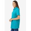 Woman Within Plus Size Perfect Short-Sleeve Polo Shirt(Pretty Turquoise)