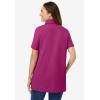 Woman Within Plus Size Perfect Short-Sleeve Polo Shirt(Raspberry)