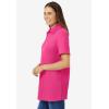 Woman Within Plus Size Perfect Short-Sleeve Polo Shirt(Raspberry Sorbet)