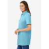 Woman Within Plus Size Perfect Short-Sleeve Polo Shirt(Seamist Blue)