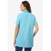 Woman Within Plus Size Perfect Short-Sleeve Polo Shirt(Seamist Blue)