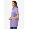 Woman Within Plus Size Perfect Short-Sleeve Polo Shirt(Soft Iris)