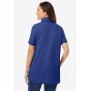 Woman Within Plus Size Perfect Short-Sleeve Polo Shirt(Ultra Blue)