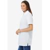 Woman Within Plus Size Perfect Short-Sleeve Polo Shirt(White)