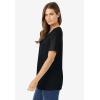 Woman Within Plus Size Perfect Short-Sleeve Scoopneck Tee(Black)