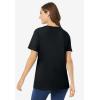 Woman Within Plus Size Perfect Short-Sleeve Scoopneck Tee(Black)