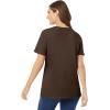 Woman Within Plus Size Perfect Short-Sleeve Scoopneck Tee(Chocolate)