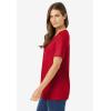 Woman Within Plus Size Perfect Short-Sleeve Scoopneck Tee(Classic Red)