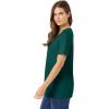 Woman Within Plus Size Perfect Short-Sleeve Scoopneck Tee(Emerald Green)