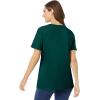 Woman Within Plus Size Perfect Short-Sleeve Scoopneck Tee(Emerald Green)