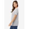 Woman Within Plus Size Perfect Short-Sleeve Scoopneck Tee(Heather Grey)