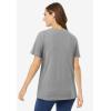 Woman Within Plus Size Perfect Short-Sleeve Scoopneck Tee(Medium Heather Grey)