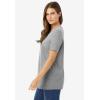 Woman Within Plus Size Perfect Short-Sleeve Scoopneck Tee(Medium Heather Grey)