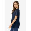 Woman Within Plus Size Perfect Short-Sleeve Scoopneck Tee(Navy)