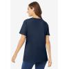 Woman Within Plus Size Perfect Short-Sleeve Scoopneck Tee(Navy)