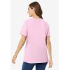 Woman Within Plus Size Perfect Short-Sleeve Scoopneck Tee(Pink)