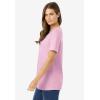 Woman Within Plus Size Perfect Short-Sleeve Scoopneck Tee(Pink)
