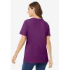 Woman Within Plus Size Perfect Short-Sleeve Scoopneck Tee(Plum Purple)