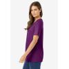 Woman Within Plus Size Perfect Short-Sleeve Scoopneck Tee(Plum Purple)