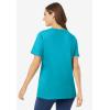 Woman Within Plus Size Perfect Short-Sleeve Scoopneck Tee(Pretty Turquoise)