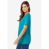 Woman Within Plus Size Perfect Short-Sleeve Scoopneck Tee(Pretty Turquoise)