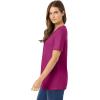 Woman Within Plus Size Perfect Short-Sleeve Scoopneck Tee(Raspberry)