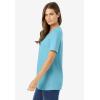 Woman Within Plus Size Perfect Short-Sleeve Scoopneck Tee(Seamist Blue)