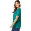 Woman Within Plus Size Perfect Short-Sleeve Scoopneck Tee(Waterfall)