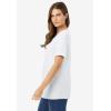 Woman Within Plus Size Perfect Short-Sleeve Scoopneck Tee(White)