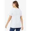 Woman Within Plus Size Perfect Short-Sleeve Scoopneck Tee(White)