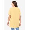 Woman Within Plus Size Perfect Short-Sleeve Shirred V-Neck Tunic(Banana)