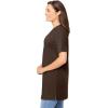 Woman Within Plus Size Perfect Short-Sleeve Shirred V-Neck Tunic(Chocolate)