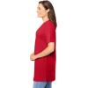Woman Within Plus Size Perfect Short-Sleeve Shirred V-Neck Tunic(Classic Red)