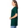 Woman Within Plus Size Perfect Short-Sleeve Shirred V-Neck Tunic(Emerald Green)