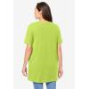 Woman Within Plus Size Perfect Short-Sleeve Shirred V-Neck Tunic(Lime)