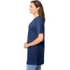 Woman Within Plus Size Perfect Short-Sleeve Shirred V-Neck Tunic(Navy)