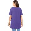 Woman Within Plus Size Perfect Short-Sleeve Shirred V-Neck Tunic(Petal Purple)