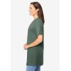 Woman Within Plus Size Perfect Short-Sleeve Shirred V-Neck Tunic(Pine)