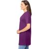 Woman Within Plus Size Perfect Short-Sleeve Shirred V-Neck Tunic(Plum Purple)