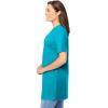 Woman Within Plus Size Perfect Short-Sleeve Shirred V-Neck Tunic(Pretty Turquoise)
